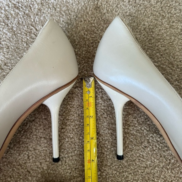 Gucci Horsebit Leather Peep Toe Stiletto Pumps Ivory Size 37 - Picture 14 of 14